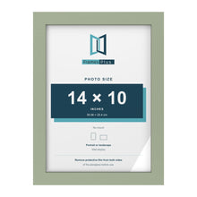 Green picture frame for a 14 x 10 inch photo