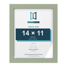 Green picture frame for a 14 x 11 inch photo