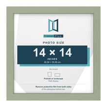 Green picture frame for a 14 x 14 inch photo