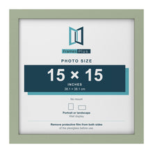 Green picture frame for a 15 x 15 inch photo