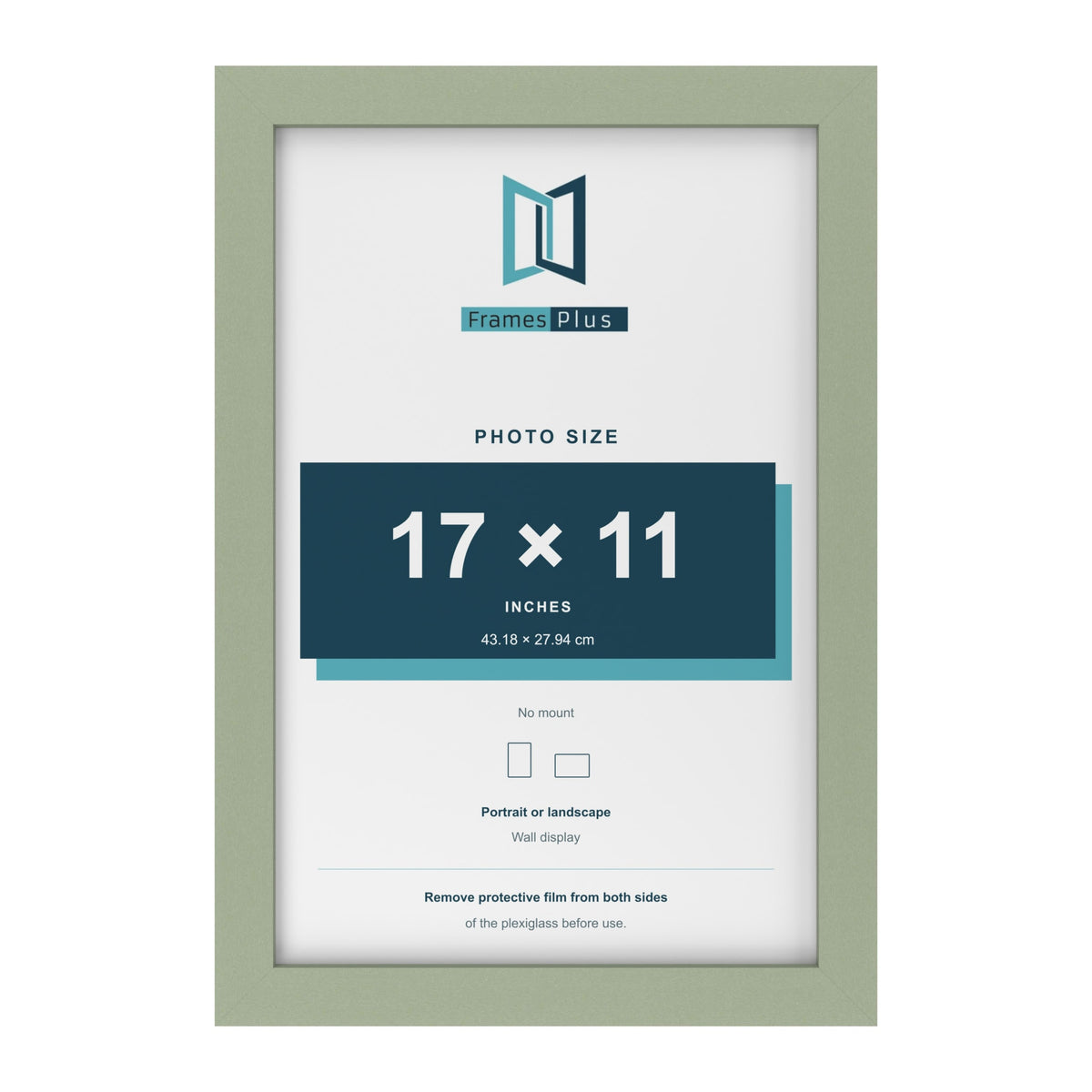 Green picture frame for a 17 x 11 inch photo