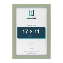 Green picture frame for a 17 x 11 inch photo