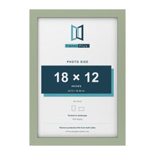 Green picture frame for a 18 x 12 inch photo