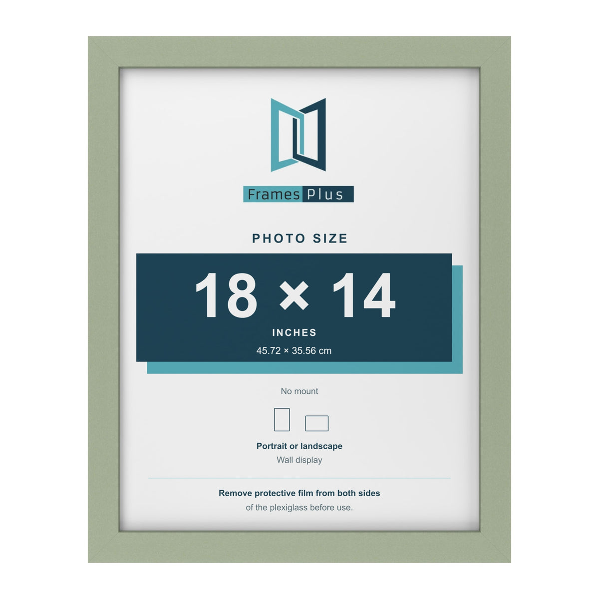 Green picture frame for a 18 x 14 inch photo