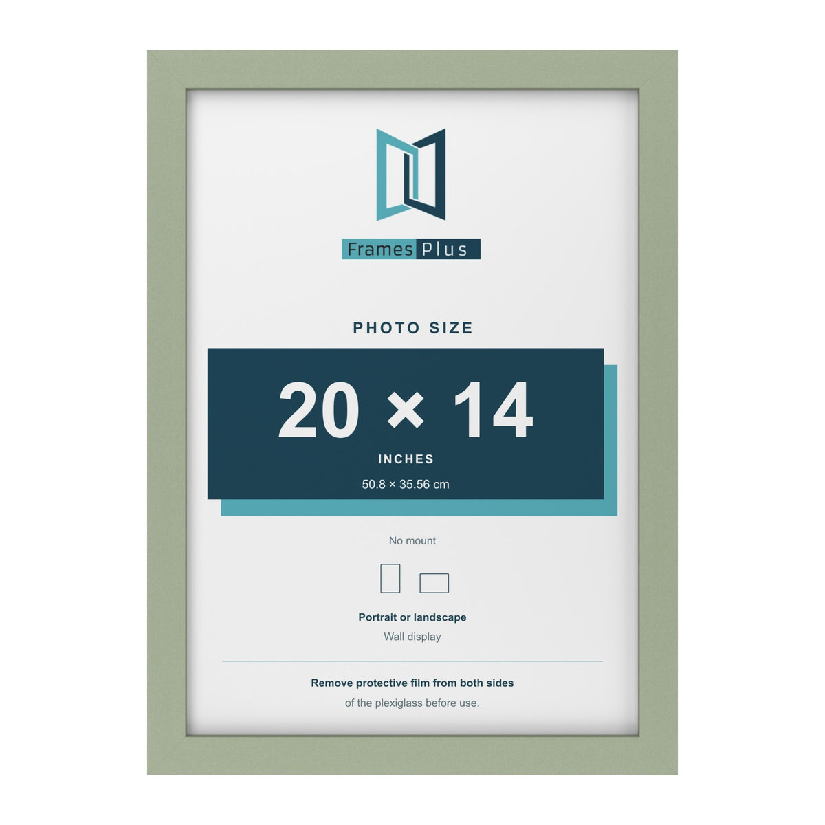 Green picture frame for a 20 x 14 inch photo