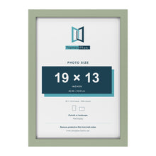 Green 20 x 14 inch picture frame with a white mount for a 19 x 13 inch photo