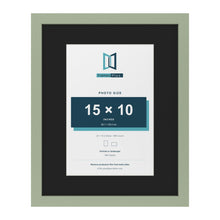 Green 20 x 16 inch picture frame with a black mount for a 15 x 10 inch photo
