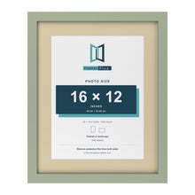 Green 20 x 16 inch picture frame with an ivory mount for a 16 x 12 inch photo