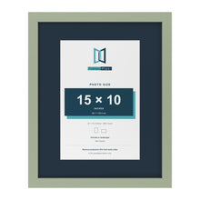 Green 20 x 16 inch picture frame with a Pacific Blue mount for a 15 x 10 inch photo