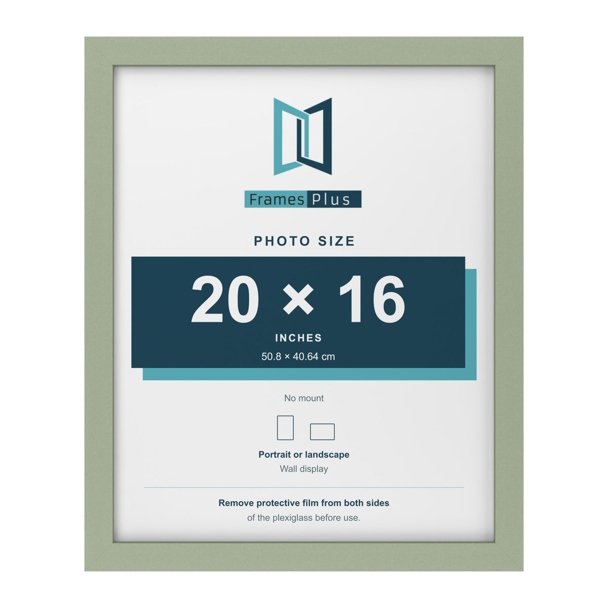 Green picture frame for a 20 x 16 inch photo