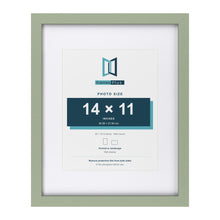 Green 20 x 16 inch picture frame with a white mount for a 14 x 11 inch photo