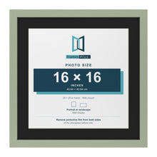 Green 20 x 20 inch picture frame with a black mount for a 16 x 16 inch photo