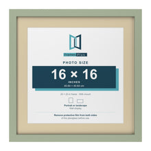 Green 20 x 20 inch picture frame with an ivory mount for a 16 x 16 inch photo