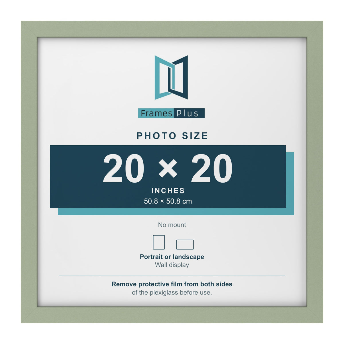 Green picture frame for a 20 x 20 inch photo