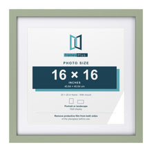 Green 20 x 20 inch picture frame with a white mount for a 16 x 16 inch photo
