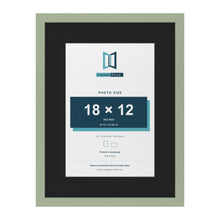 Green 24 x 18 inch picture frame with a black mount for an 18 x 12 inch photo