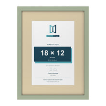 Green 24 x 18 inch picture frame with an ivory mount for an 18 x 12 inch photo
