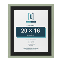 Green 24 x 20 inch picture frame with a black mount for a 20 x 16 inch photo