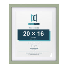 Green 24 x 20 inch picture frame with a white mount for a 20 x 16 inch photo