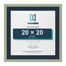 Green 24 x 24 inch picture frame with a Pacific Blue mount for a 20 x 20 inch photo