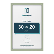 Green picture frame for a 30 x 20 inch photo