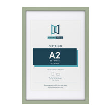 Green 30 x 20 inch picture frame with a white mount for an A2 photo