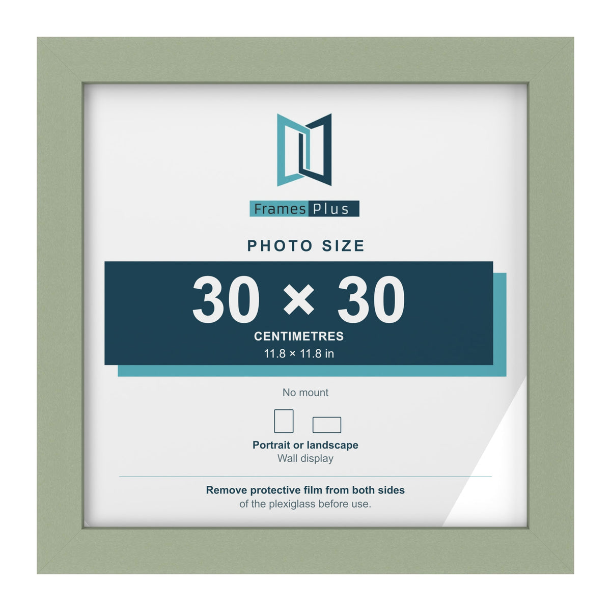 Green picture frame for a 30 x 30 cm photo