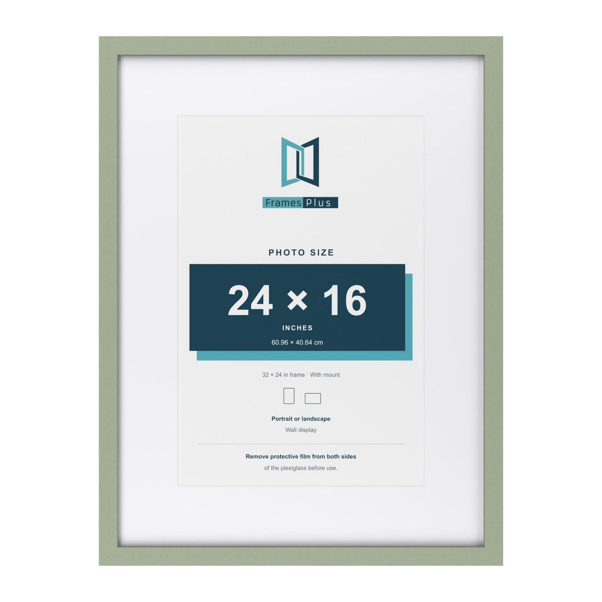 Green 32 x 24 inch picture frame with a white mount for a 24 x 16 inch photo