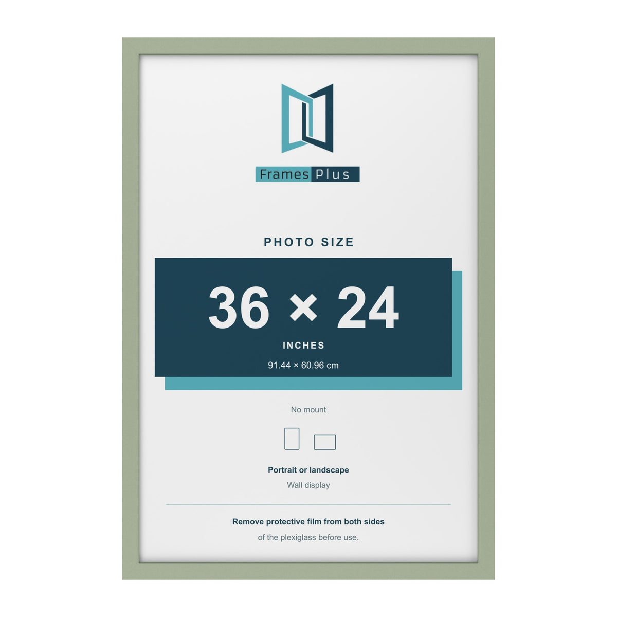 Green picture frame for a 36 x 24 inch photo