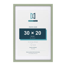 Green 36 x 24 inch picture frame with a white mount for a 30 x 20 inch photo