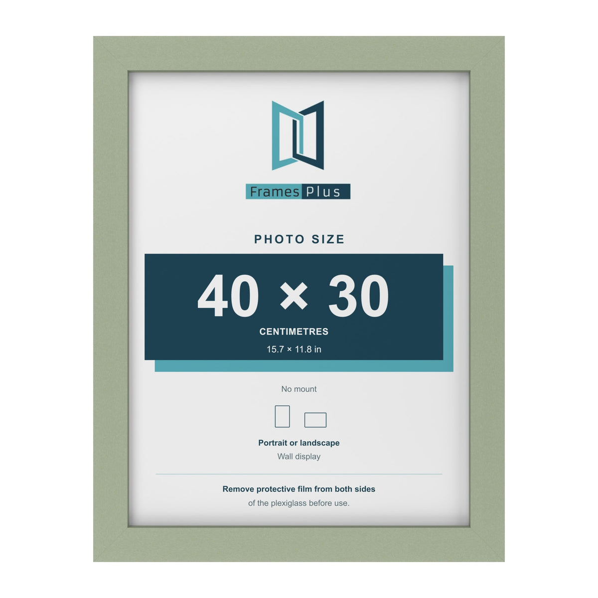 Green picture frame for a 40 x 30 cm photo