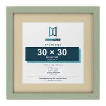 Green 40 x 40 cm picture frame with an ivory mount for a 30 x 30 cm photo