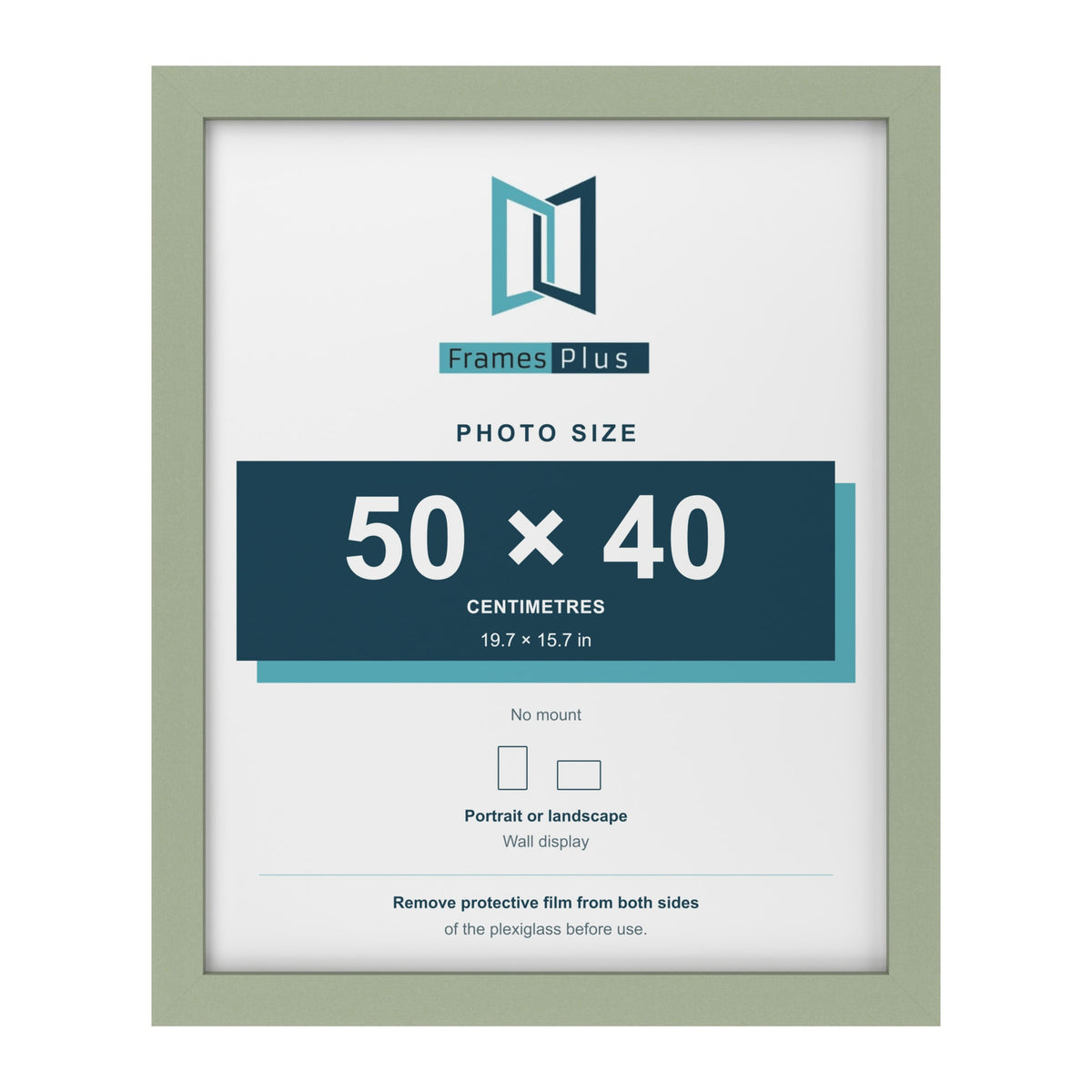 Green picture frame for a 50 x 40 cm photo