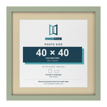 Green 50 x 50 cm picture frame with an ivory mount for a 40 x 40 cm photo