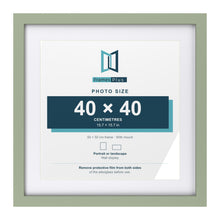 Green 50 x 50 cm picture frame with a white mount for a 40 x 40 cm photo