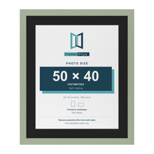 Green 60 x 50 cm picture frame with a black mount for a 50 x 40 cm photo
