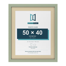Green 60 x 50 cm picture frame with an ivory mount for a 50 x 40 cm photo