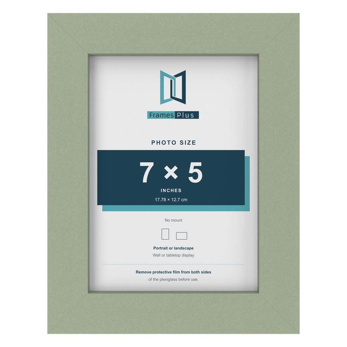 Green picture frame for a 7 x 5 inch photo