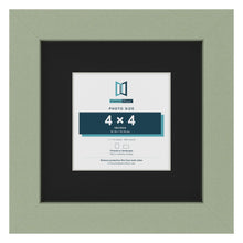 Green 7 x 7 inch picture frame with a black mount for a 4 x 4 inch photo