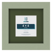 Green 7 x 7 inch picture frame with a green mount for a 4 x 4 inch photo
