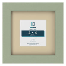 Green 7 x 7 inch picture frame with an ivory mount for a 4 x 4 inch photo