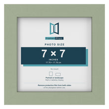 Green picture frame for a 7 x 7 inch photo