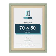 Green 80 x 60 cm picture frame with an ivory mount for a 70 x 50 cm photo