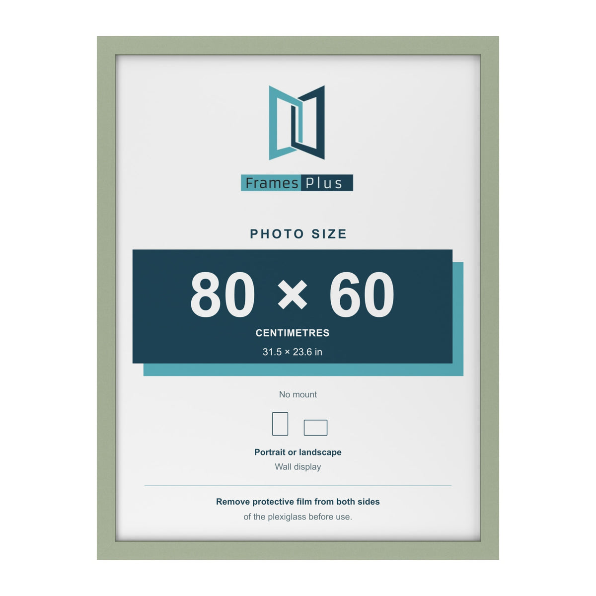 Green picture frame for a 80 x 60 cm photo
