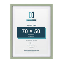 Green 80 x 60 cm picture frame with a white mount for a 70 x 50 cm photo