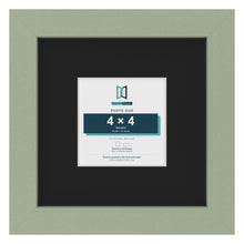 Green 8 x 8 inch picture frame with a black mount for a 4 x 4 inch photo