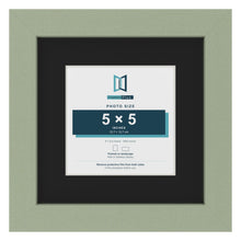 Green 8 x 8 inch picture frame with a black mount for a 5 x 5 inch photo