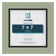 Green 8 x 8 inch picture frame with a black mount for a 7 x 7 inch photo