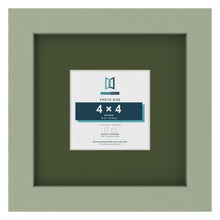 Green 8 x 8 inch picture frame with a green mount for a 4 x 4 inch photo