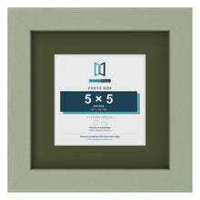 Green 8 x 8 inch picture frame with a green mount for a 5 x 5 inch photo